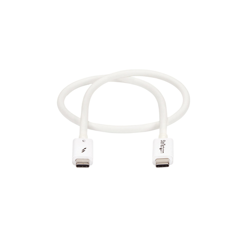 StarTech.com Cable Thunderbolt 3 Pasivo 50cm - 40Gbps - PD 100W - Vídeo 4K/5K - Cable Thunderbolt - Certificado Thunderbolt - Compatible USB4 / Modo Alt DP - Thunderbolt 4 - USB 3.2 - USB-C - Blanco