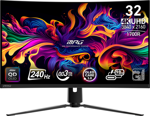 Msi Mpg 321CURX 4K Ultra HD 32" Curved QD-OLED Gaming Monitor - Black - image 1