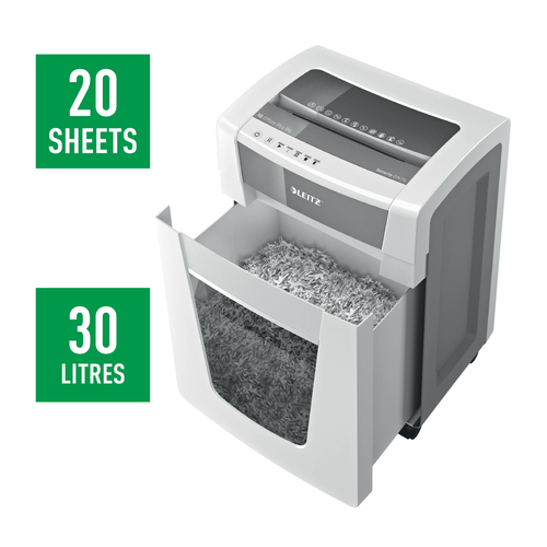 Leitz IQ Office Pro P4 Papierversnipperaar Cross cut 4 x 40 mm 30 l Aantal bladen (max.): 15 vellen Veiligheidsniveau 4 Ook geschikt voor Nietjes, Paperclips – Foto 6 van 9