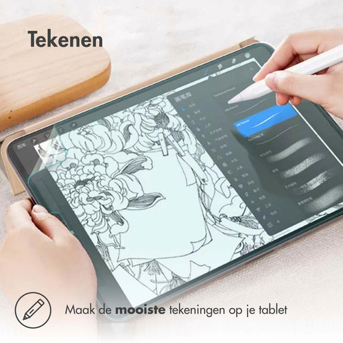 Accezz Paper Feel Screenprotector iPad Air 13 inch (2024) M2 Smartphone screenprotector Transparant, afbeelding 5