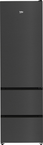 Beko AeroFlow™ HarvestFresh™ GNE4603VPZ 204cm 60/40 No Frost Fridge Freezer - Black Steel - E Rated, Black - image 1