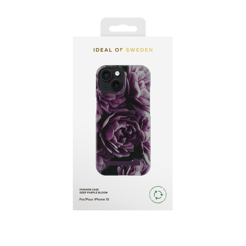 iDeal of Sweden Printed Case iPhone 15 Deep Purple Bloom – image 1