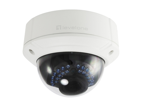 LevelOne GEMINI Zoom Dome IP Network Camera, 4-Megapixel, H.265, IR LEDs, 802.3af PoE, 4.3X Optical Zoom