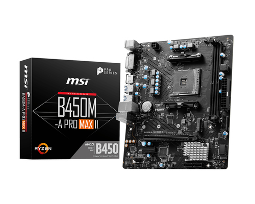 MSI B450M-A PRO MAX II материнская плата AMD B450 Разъем AM4 Микро ATX