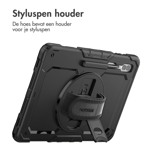 Accezz Rugged Backcover met schouderstrap Samsung Galaxy Tab S9 Ultra Tablethoesje Zwart, afbeelding 7