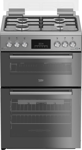 Beko Pro FDG6272TCSM 60 cm Gas Cooker - Silver Mirror, Silver/Grey - image 1