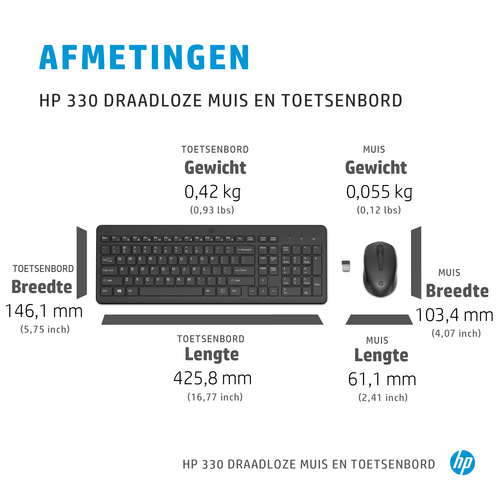HP 330 Draadloze Muis en Toetsenbord QWERTY – Foto 7 van 8