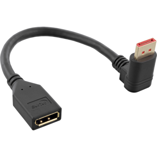 Product image: InLine DisplayPort 1.4 adapter cable M/F, 8K4K, downward angled, black/gold