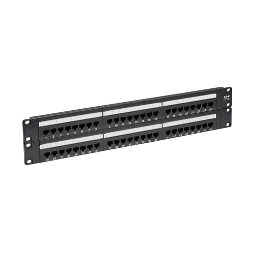 N252-048 PANEL DE CONEXIONES 48 PUERTOS  CAT6 110 RJ45 ETHERNET 2U EN RAC