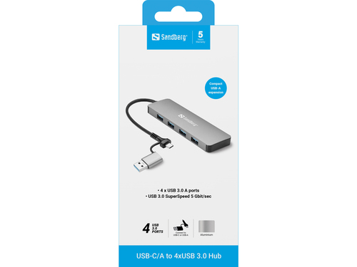 USB-C/A to 4xUSB 3.0 Hub, afbeelding 3
