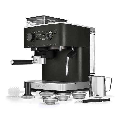 KitchenAid Semi Automatic Espresso Machine with Burr Grinder Cast Iron Black - image 7