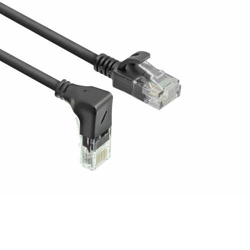 CAT6A U/UTP SLIM D-ANG BK 5.0M. 1 stk
