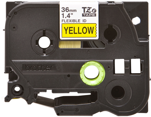 Original Brother TZEFX661 36mm Flexible Tape - Black on Yellow - image 2