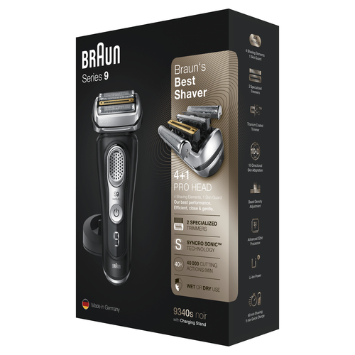 Braun Series 9 9340s Latest Generation Electric Shaver, Charging Stand, Fabric Case, Noir – image 6