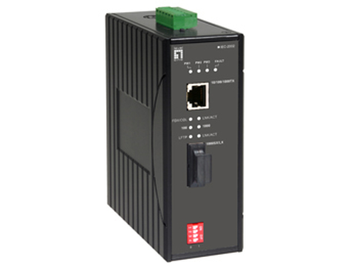 LevelOne 10/100/1000 Industrial Media Converter, SC MM 2KM, -40 ~ 75C