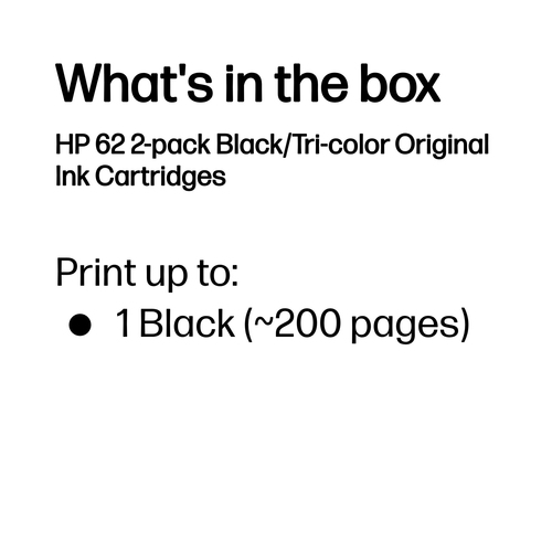 HP 62 2-pack Black/Tri-colour Original Ink Cartridges (N9J71AE) - image 3