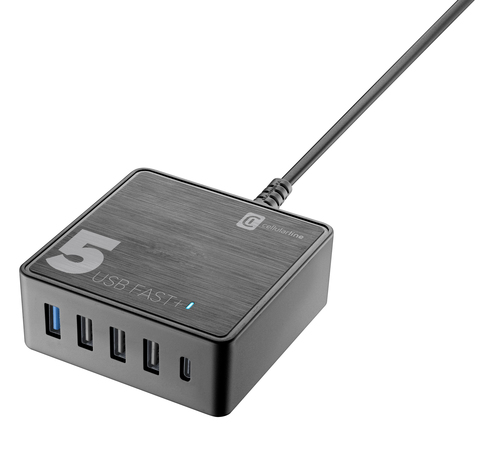 Cellularline Multipower 5 FAST+ - MacBook, iPhone, Samsung, Huawei, Xiaomi and other Smartphones and Tablets