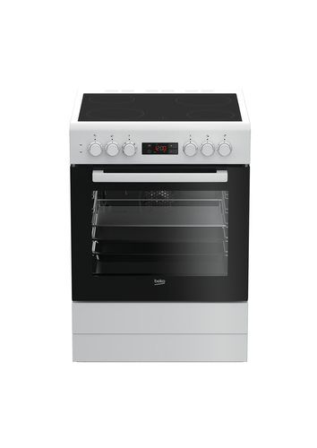 Beko FSM67300GWS cooker Freestanding cooker Electric Ceramic hob Black, White