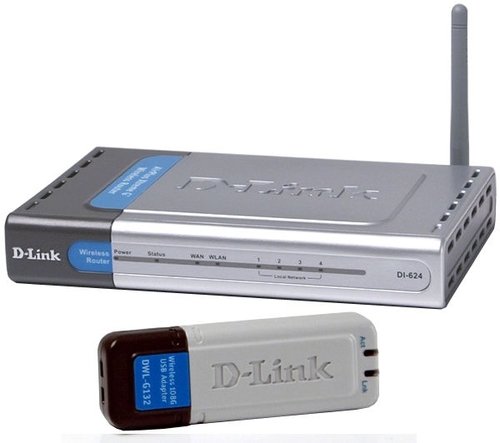D-Link DI-624 4 port wireless router + DWL-G132 wireless network adapter
