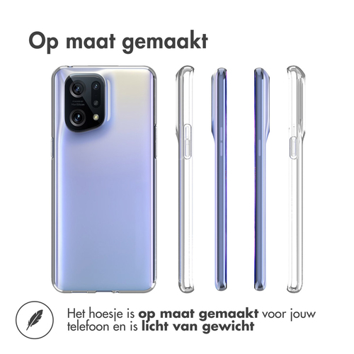 Accezz Clear Backcover Oppo Find X5 Pro 5G - Transparant, afbeelding 4