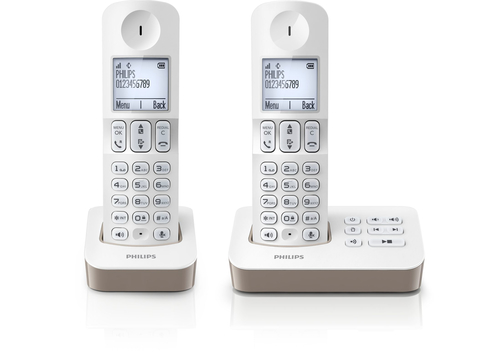 Philips D4052WC/FR telephone DECT telephone Caller ID Cappuccino – image 2