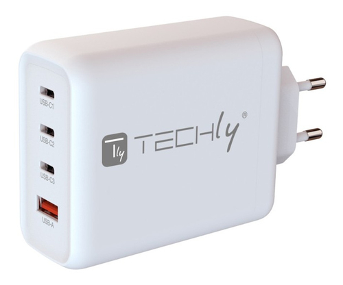 Techly IPW-PD140W-WH mobile device charger Power bank, Smartphone, Tablet, Universal White AC Fast charging Indoor
