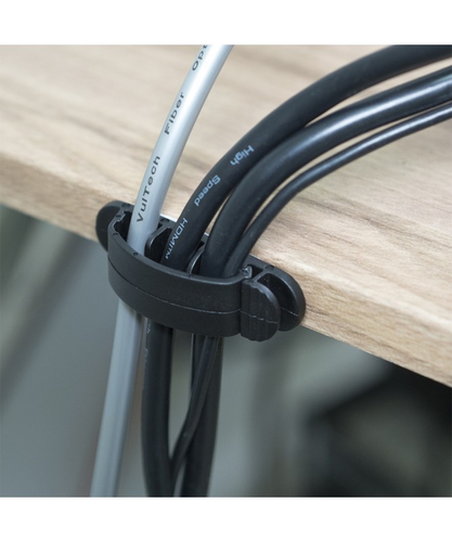 Vultech CO-02 organizador de cables Escritorio Soporte para cables Negro 10 pieza(s)