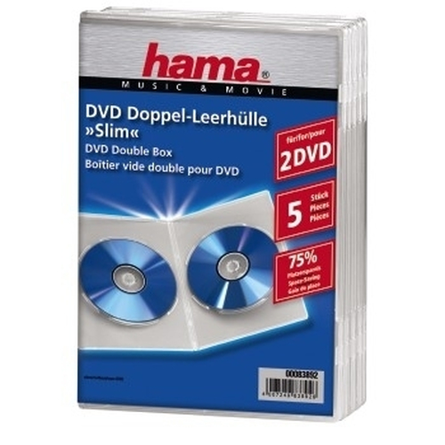Product image: Hama Double DVD Jewel Case, Slim 5 , transparent 2 discs