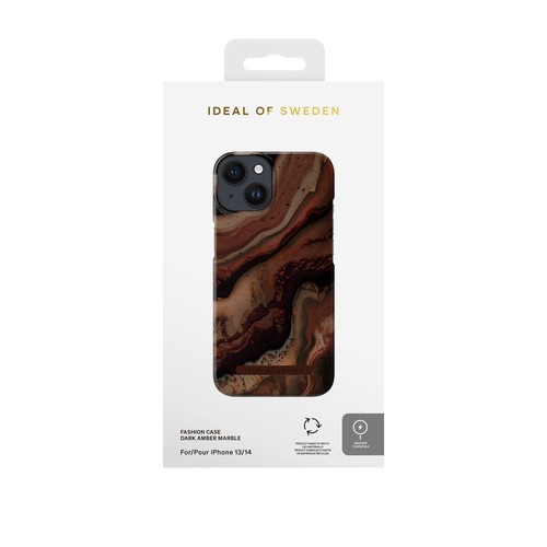 iDeal of Sweden Printed Case MagSafe iPhone 13 / 14 / 16e Dark Amber Marble – image 2