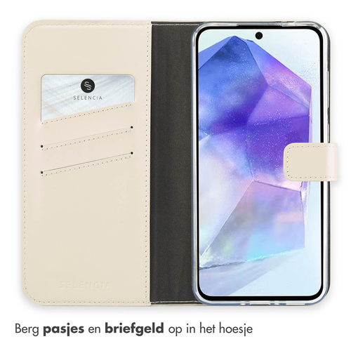 Selencia Echt Lederen Bookcase Samsung Galaxy A36 - Greige, afbeelding 3