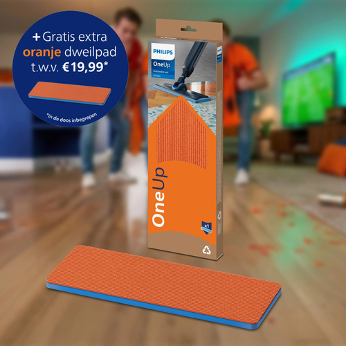 Philips OneUp Series 5000 BXA0109/00 (XV5113/01/00) + extra oranje dweildoek Vloerreiniger Blauw, afbeelding 4