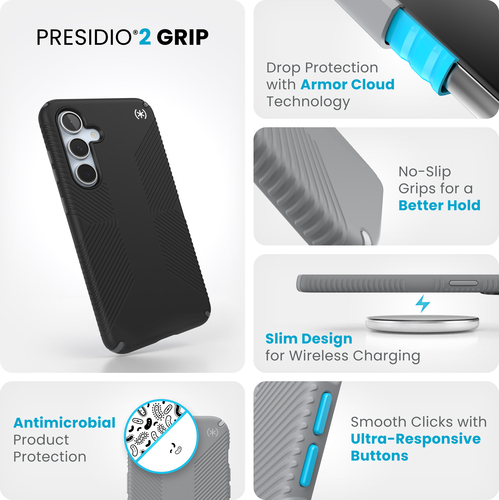 Speck Presidio2 Grip Samsung Galaxy S24 FE Coastal Blue - with Microban – image 5
