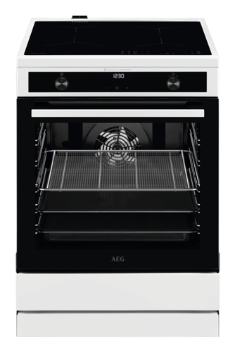 AEG CIB6644BBW Freestanding cooker Electric Zone induction hob White