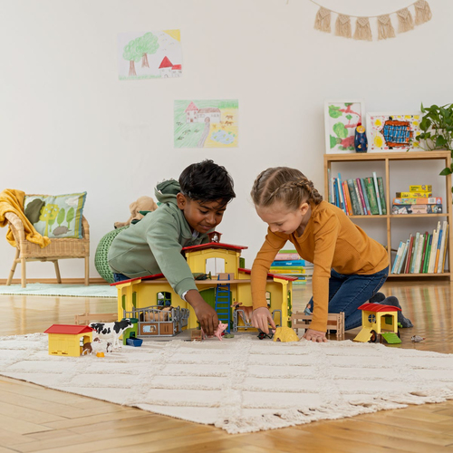 Schleich Farm World - Grote stal, geel speelfiguur, afbeelding 3
