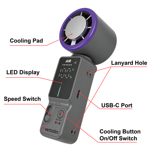 Verbatim Cool 'n' Go Ice Touch Pro Handheld Fan – image 4