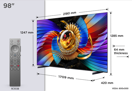 TCL MSQLED80L 98MSQLED80L TV 2.49 m (98") 4K Ultra HD Smart TV Wi-Fi Black 3000 cd/m² – image 4