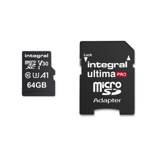 Integral 64GB MICRO SDXC UHS-1 U3 CL10 V30 UP TO R-100 W-50 MBS WITH METAL CARD CASE TWIN PACK WITH ADAPTER – image 4