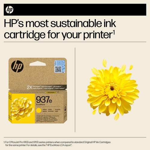 HP 937E EvoMore Original Ink Cartridge High Yield Yellow 4S6W8NE - image 3