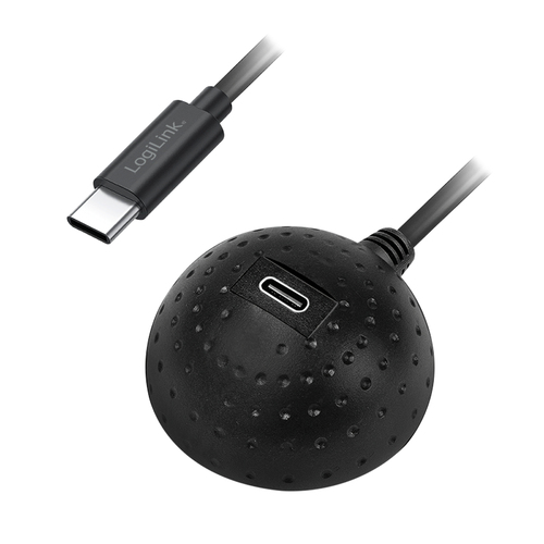 USB-C-kabel LogiLink USB 3.2 Gen1 C/M til C/F med dockingkugle - sort, 1,5 m