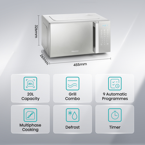 Hisense H20MOMSS4HGUK Silver Combination microwave Countertop – image 2