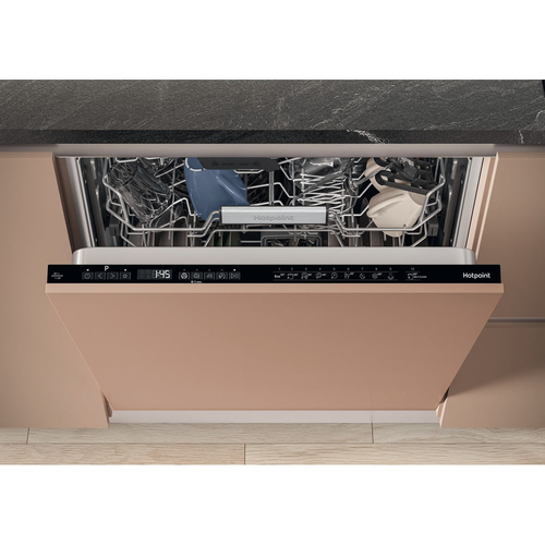 Hotpoint Hydroforce H8IHP42LUK Fully Integrated Full Size Dishwasher - Black Control Panel with Fixed Door Hinge Kit - C Rated, Black - image 6