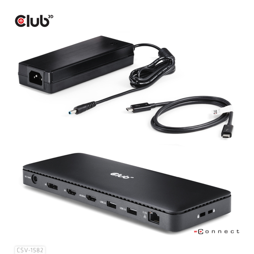 Club 3D 12-in-1 - docking station - USB-C  USB4  Thunderbolt 3  Thunderbolt 4 - 2 x HDMI DP Thunderbolt 4 - 25GbE – Foto 7 von 8
