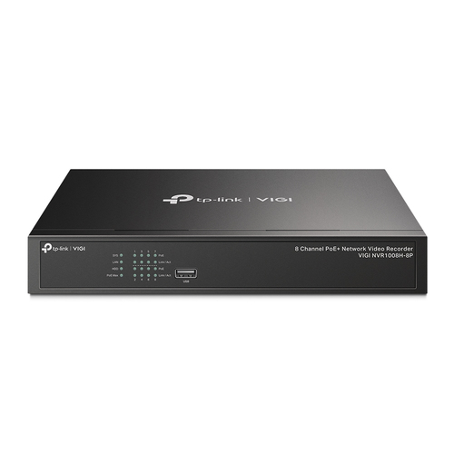 VIGI NVR1008H-8P NVR TP-LINK VIGI VIGI NVR1008H-8P NVR POE 8 CANALES SALIDA DE VIDEO 4K GRABACION 24/7 AUDIO BIDIRECCIONAL ONVIF MONTAJE EN RACK PLUG AND PLAY DETECCION INTELIGENTE VIGI NVR1008H-8P