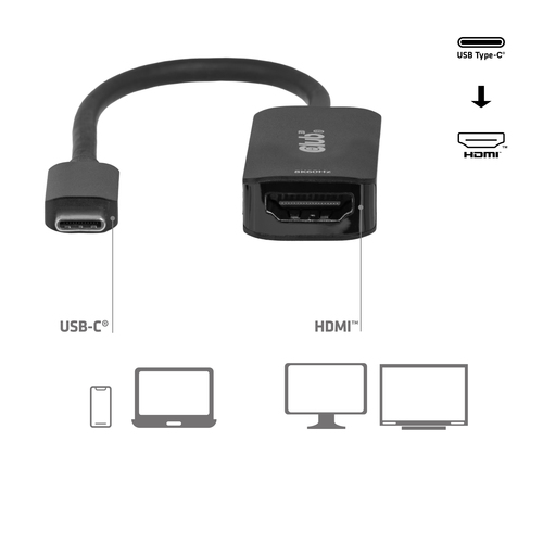 Club 3D CAC-2505 USB-C naar HDMI 2.1 Adapter 8K60Hz, afbeelding 5