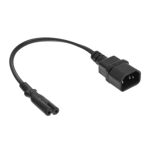 POWERCORD C14 - C7 BK 0.2M. 1 stk, afbeelding 2