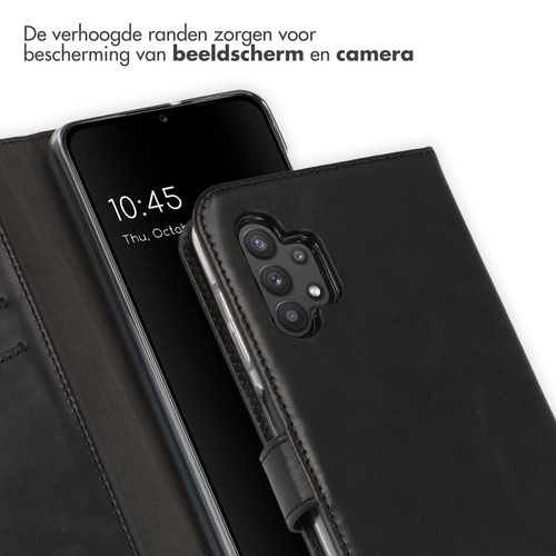 Selencia Echt Lederen Bookcase Samsung Galaxy A32 (5G) - Zwart, afbeelding 4