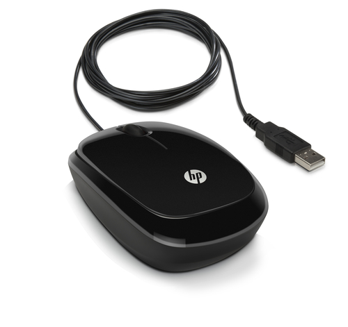 HP X1200 Sparkling Black Wired Mouse – image 2