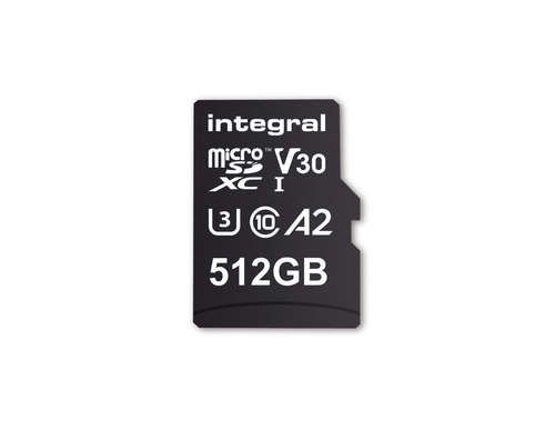 Integral 512GB MICRO SD CARD MICROSDXC UHS-1 U3 CL10 V30 A2 UPTO