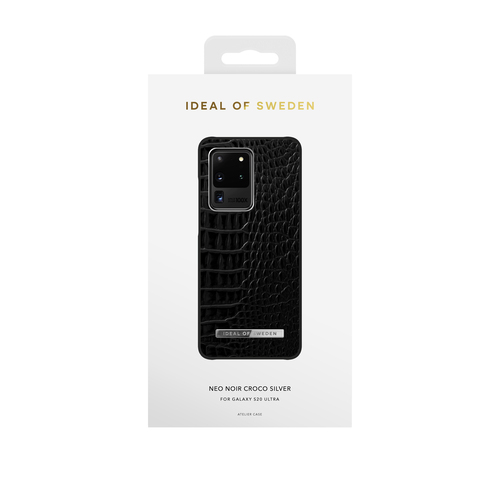 iDeal of Sweden Atelier Case Galaxy S20 Ultra Neo Noir Croco Silvr