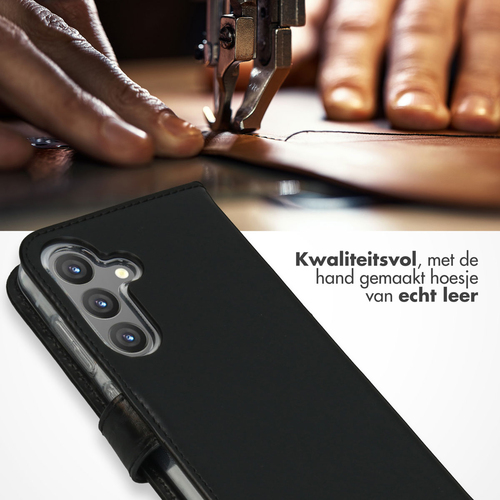 Selencia Echt Lederen Bookcase Samsung Galaxy S24 - Zwart, afbeelding 2
